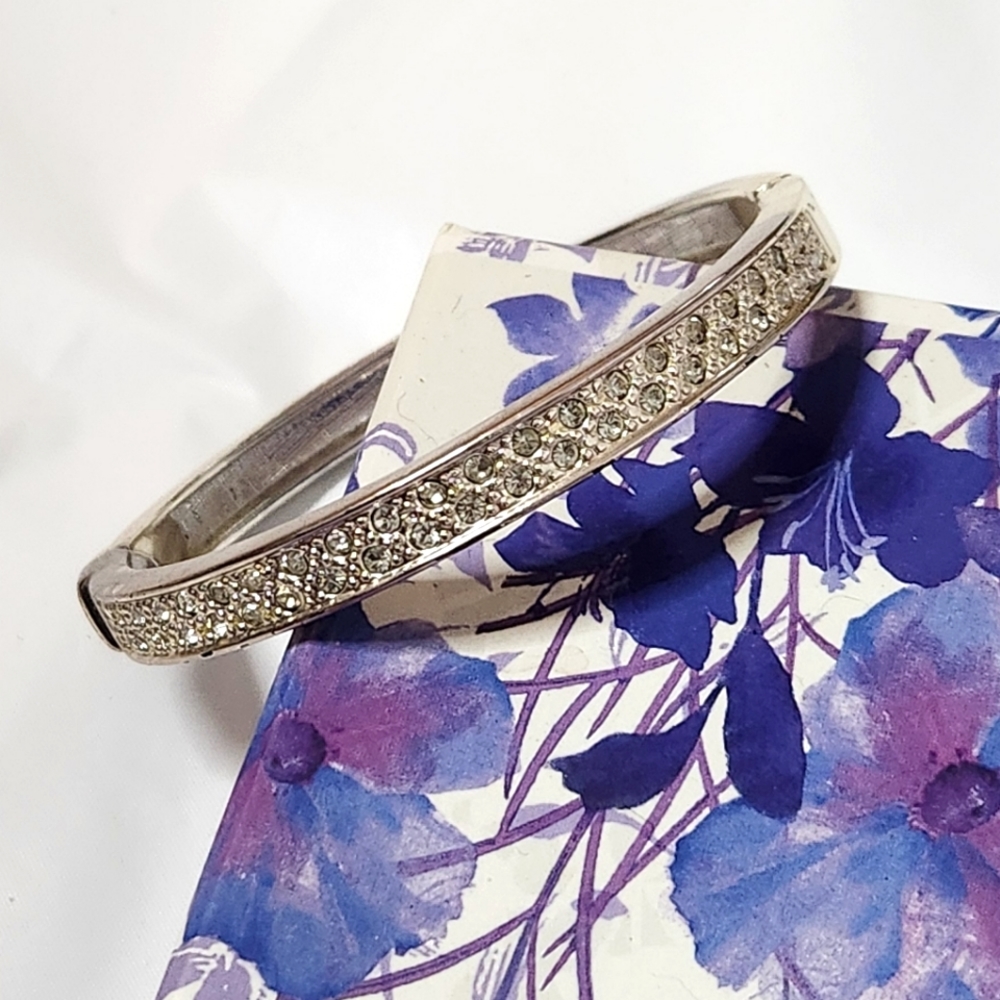 Clear Rhinestone Bangle Bracelet - Picture 8 of 12